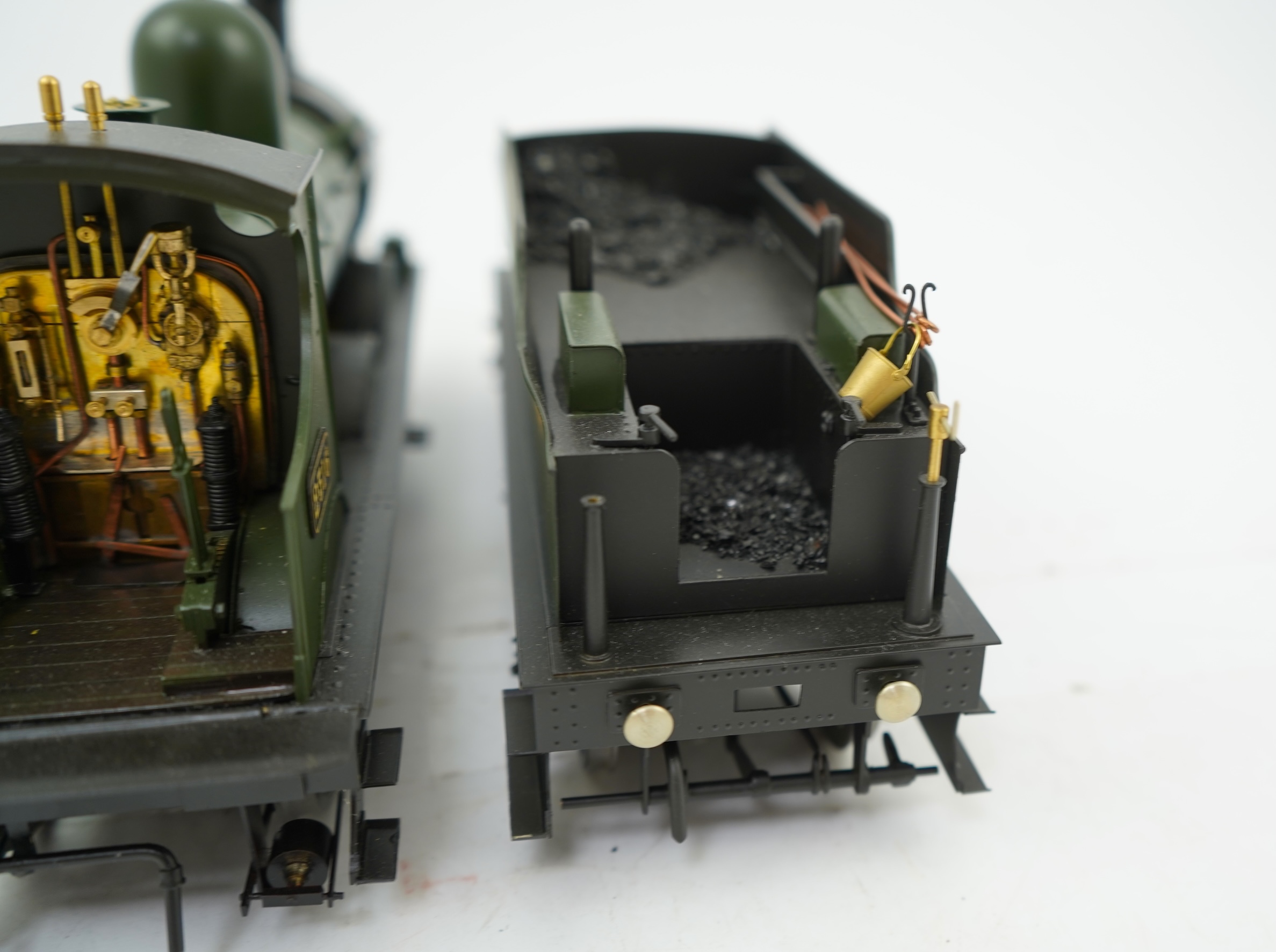A Gauge One model of a GWR Dean Goods, 0-6-0 tender locomotive, 2516, the model is unpowered in order to allow for a high level of detailing of the valve gear between the frames.